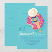 Hallo Sommer-Poolparty-Einladungen Einladung (Vorne/Hinten)