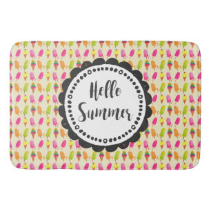 Hallo Sommer Popsicles und Ice Creme Badematte