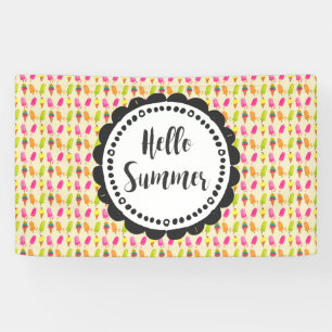 Hallo Sommer Popsicles und Ice Creme Banner