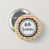 Hallo Sommer Popsicles und Ice Creme Button (Vorne & Hinten)