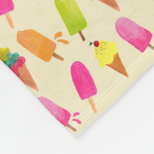 Hallo Sommer Popsicles und Ice Creme Fleecedecke (Ecke)