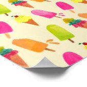 Hallo Sommer Popsicles und Ice Creme Poster (Ecke)