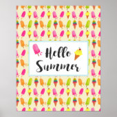 Hallo Sommer Popsicles und Ice Creme Poster (Vorne)