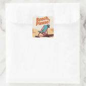 Hallo Sommer Quadratischer Aufkleber (Tasche)