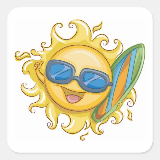 Hallo Sommer Quadratischer Aufkleber (Vorderseite)