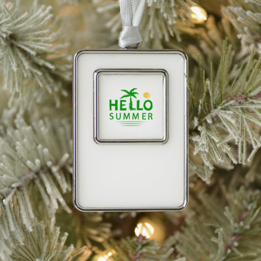Hallo Sommer Rahmen-Ornament Silber (Baum)