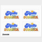 Hallo Sommer Rechteckiger Aufkleber (Blatt)