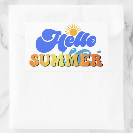 Hallo Sommer Rechteckiger Aufkleber (Tasche)