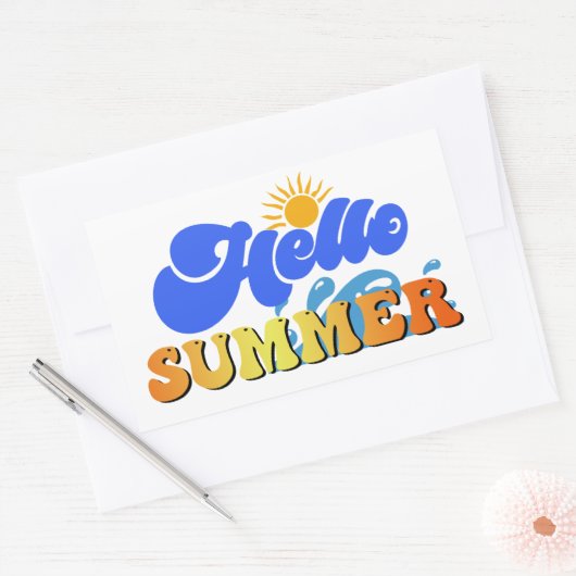 Hallo Sommer Rechteckiger Aufkleber (Umschlag)