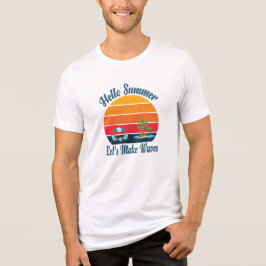 Hallo Sommer Retro Beach Sunset - Ferien Vibes Tri-Blend Shirt