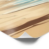 Hallo Sommer Retro Lady Walking am Strand Poster (Ecke)