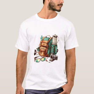 Hallo Sommer Retro Palme Camping Grafik T-Shirt