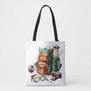 Hallo Sommer Retro Palme Camping Grafik  Tasche