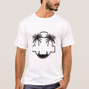 Hallo Sommer Retro Palmenbaum Sonnenuntergang Graf T-Shirt