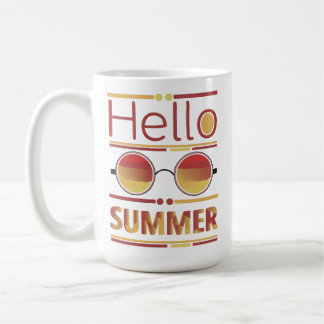 Hallo Sommer Retro Sonnenbrille Sonnenuntergang Te Kaffeetasse