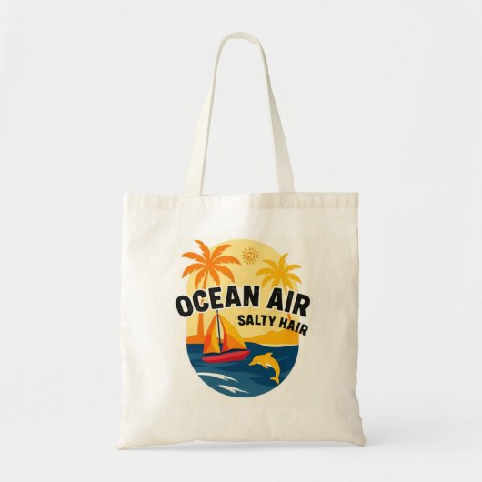Hallo Sommer - Retro Tropical Vibes Tote Tasche (Vorne)