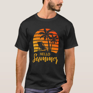 Hallo Sommer Retro Vintager Urlaub T-Shirt