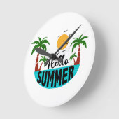 Hallo Sommer Runde Wanduhr (Winkel)