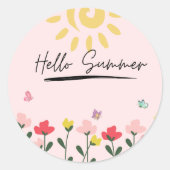 Hallo Sommer Runder Aufkleber (Vorderseite)