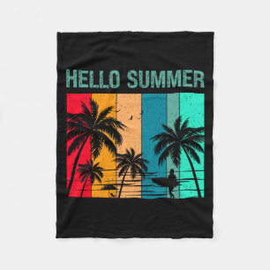 Hallo Sommer - Sonne Meer und Sand - Sommer Surfen Fleecedecke