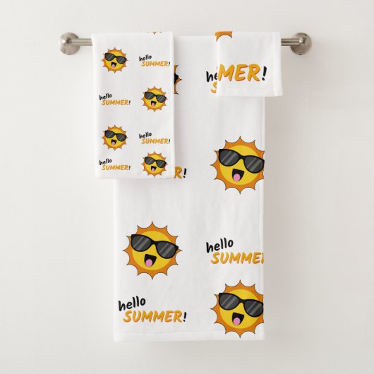 Hallo Sommer Sonne mit Sonnenbrille Badhandtuch Set (Insitu)