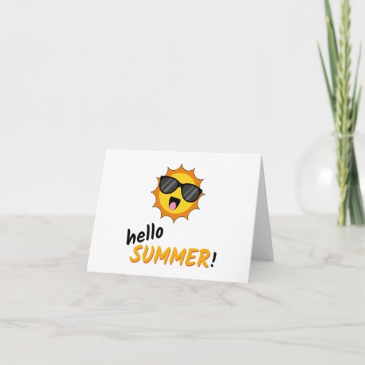 Hallo Sommer Sonne mit Sonnenbrille Dankeskarte (Vorderseite)