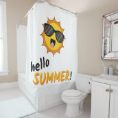 Hallo Sommer Sonne mit Sonnenbrille Duschvorhang (Beispiel)