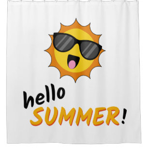 Hallo Sommer Sonne mit Sonnenbrille Duschvorhang