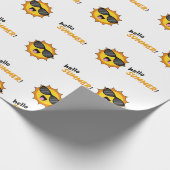 Hallo Sommer Sonne mit Sonnenbrille Geschenkpapier (Ecke)