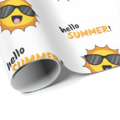 Hallo Sommer Sonne mit Sonnenbrille Geschenkpapier (Rolleneckpunkt)