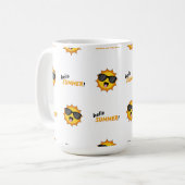 Hallo Sommer Sonne mit Sonnenbrille Kaffeetasse (Vorderseite Links)