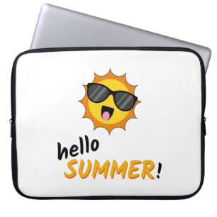 Hallo Sommer Sonne mit Sonnenbrille Laptopschutzhülle