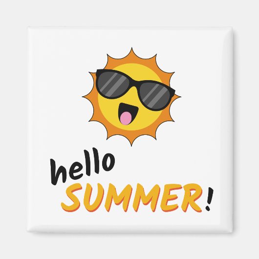 Hallo Sommer Sonne mit Sonnenbrille Magnet (Vorne)