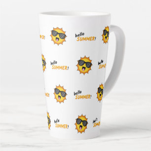 Hallo Sommer Sonne mit Sonnenbrille Milchtasse