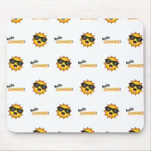 Hallo Sommer Sonne mit Sonnenbrille Mousepad