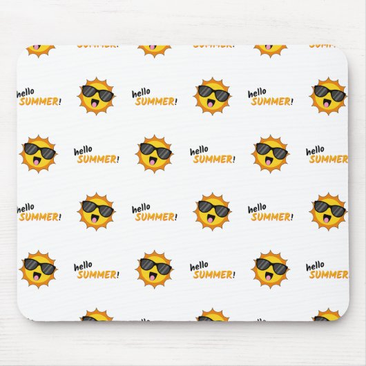 Hallo Sommer Sonne mit Sonnenbrille Mousepad (Vorne)