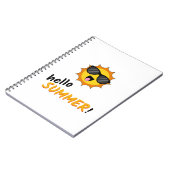 Hallo Sommer Sonne mit Sonnenbrille Notizblock (Linke Seite)