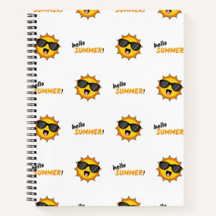 Hallo Sommer Sonne mit Sonnenbrille Notizblock