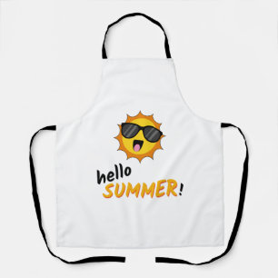 Hallo Sommer Sonne mit Sonnenbrille Schürze