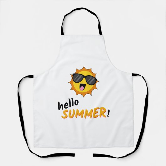 Hallo Sommer Sonne mit Sonnenbrille Schürze (Vorderseite)