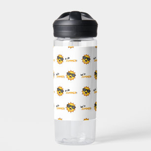 Hallo Sommer Sonne mit Sonnenbrille Trinkflasche