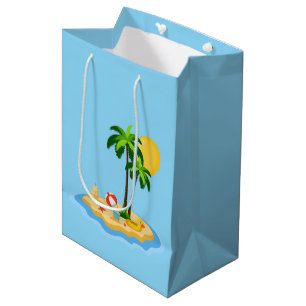 Hallo Sommer Sonnenschein Retro-Kreis Vintage-Stra Mittlere Geschenktüte