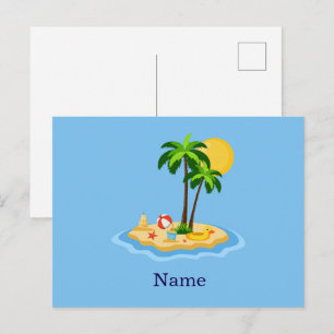 Hallo Sommer Sonnenschein Retro-Kreis Vintage-Stra Postkarte