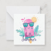 Hallo Sommer Sonnenschein und Eiscreme Mitteilungskarte (Vorderseite)