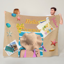 Hallo Sommer Spaß Beach Sand Cover Personalisiert Fleecedecke