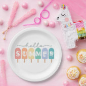 Hallo Sommer - Spaß farbenfroh Popsicle Pappteller (Party)