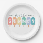 Hallo Sommer - Spaß farbenfroh Popsicle Pappteller (Vorderseite)