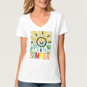 Hallo Sommer stilvoll bunt chic Frauen T- T-Shirt