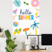 Hallo Sommer Strand Spaß Retro Design Poster (Heimbüro)
