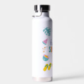 Hallo Sommer Strand Spaß Retro Design Trinkflasche (Rechts)